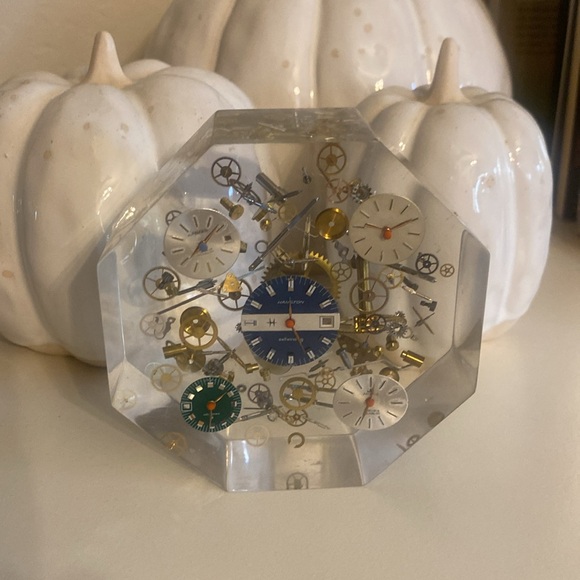 🕢 Rare 1950’s Exploding Watch Lucite paperweight